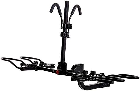 KR-BRDUBK Heavy Duty K2 Sport 2 Inch Hitch Rear Mounted 2-Bike Bike Rack with Locking Hitch Pin, Smart Tilt Feature, and 120 Pound Capacity, Black-