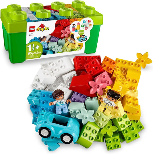 LEGO DUPLO Classic Brick Box Building Set 10913 - Features Storage Organizer, Toy Car, Number Bricks, Build-