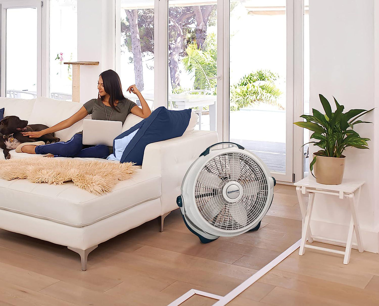 3300 Wind Machine Air Circulator Portable High Velocity Floor Fans, for Indoor Home Cooling Breezes and, White Noise in Bedroom