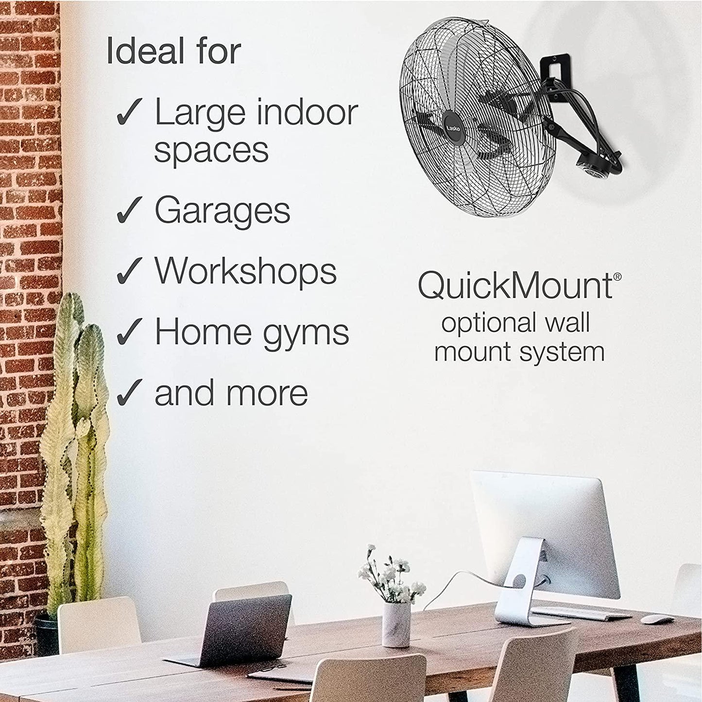 High Velocity Fan with QuickMount for Floor or Wall Mount Use, 3 Powerful Speeds, Remote Control for Garage, Shop, Attic, 20 , Black, H20660
