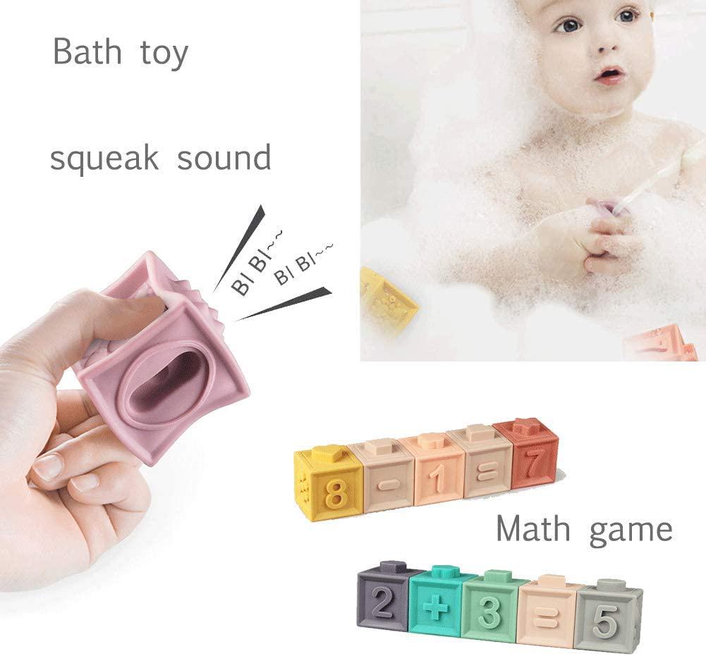 Litand Soft Stacking Blocks for Baby Montessori Sensory Infant Bath Toys for Toddlee Toddlers Babies 6 9 Month 1 2 Year Old