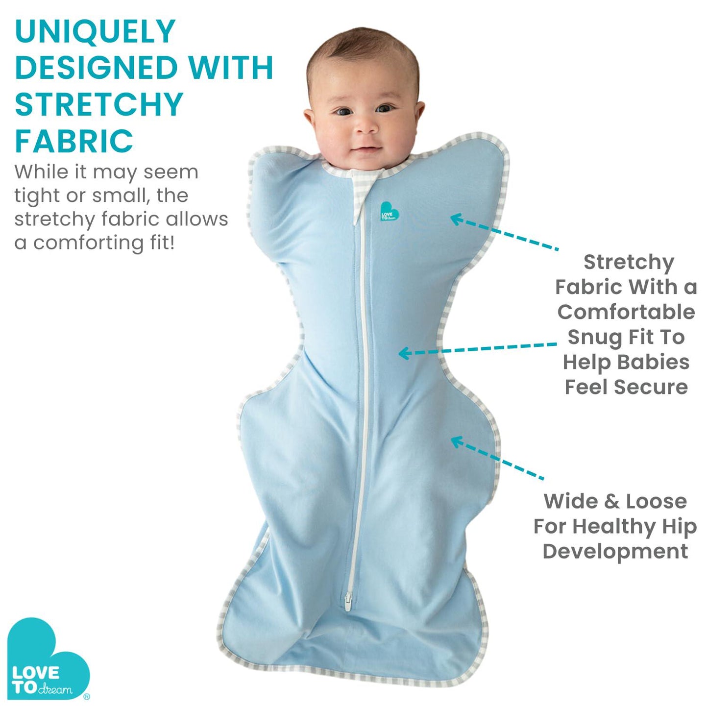 Love To Dream Swaddle UP, Gray, Small, 8-13 lbs, Dramatically Better Sleep, Allow Baby to Sleep in Their Preferred arms up Position for self-Soothing, snug fit Calms Startle Reflex