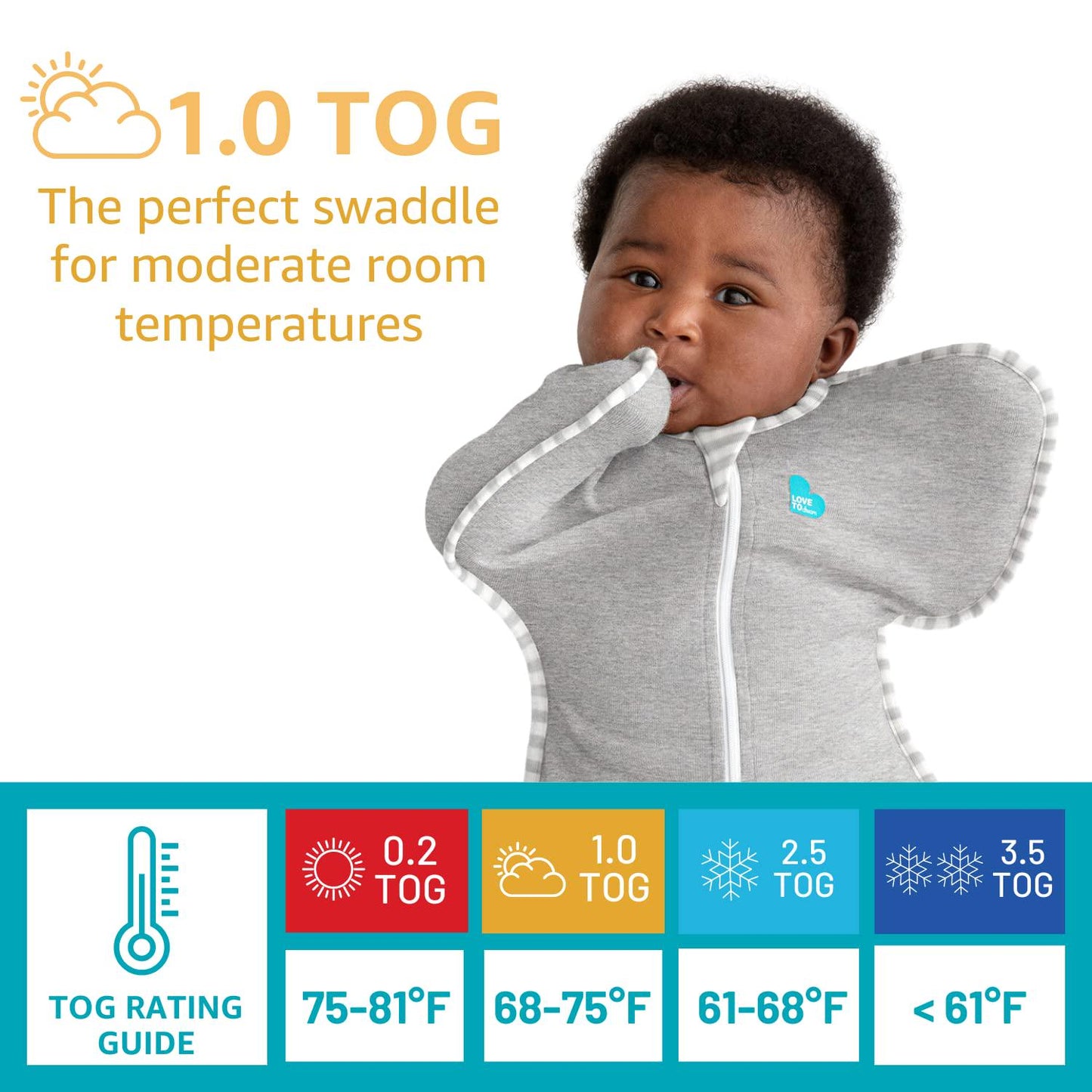 Love To Dream Swaddle UP, Gray, Small, 8-13 lbs, Dramatically Better Sleep, Allow Baby to Sleep in Their Preferred arms up Position for self-Soothing, snug fit Calms Startle Reflex