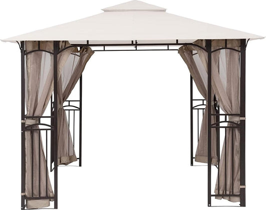 MASTERCANOPY Patio Gazebo Mosquito Netting Screen Walls ONLY (10x10, Beige)-