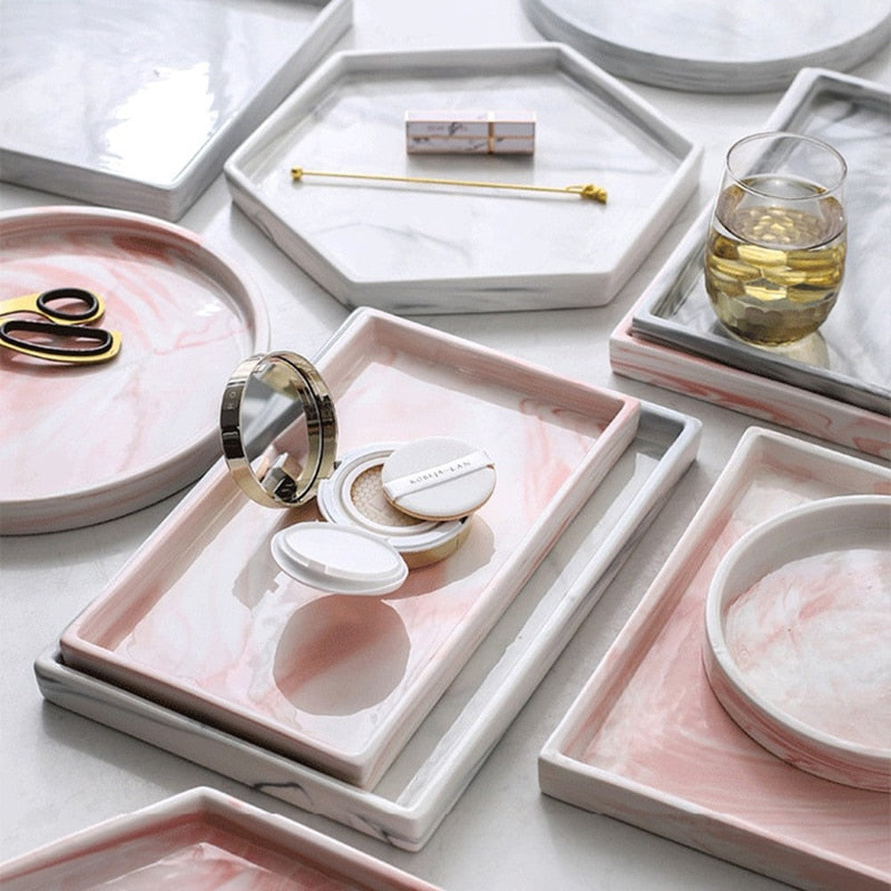 Marbled Ceramic Trays-
