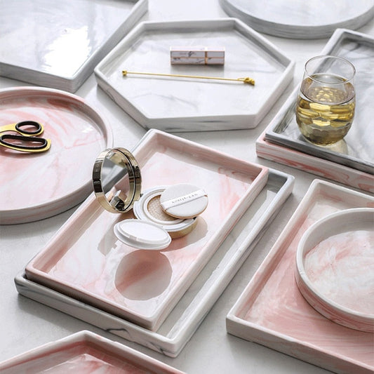 Marbled Ceramic Trays-