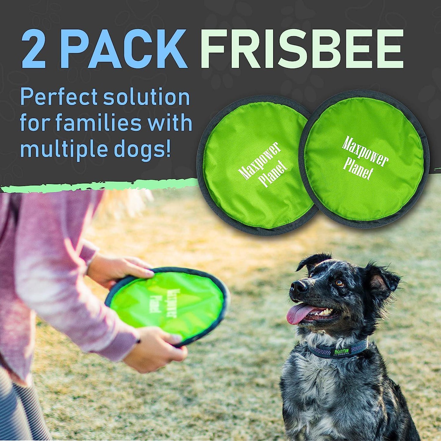 Dog Frisbee (2 Packs) - Dog Frisbee Soft to Catch and Easy to Spot - Floating Frisbee for Dogs - Interactive Frisbee Dog Toy