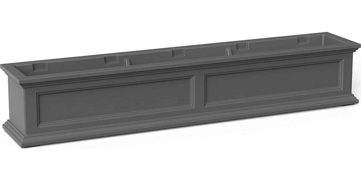 Mayne Fairfield 5ft Window Box - Graphite Grey - 60in x 11in x 11in - with 4.7 Gallons Built-in Water Reservoir (5824-GRG)