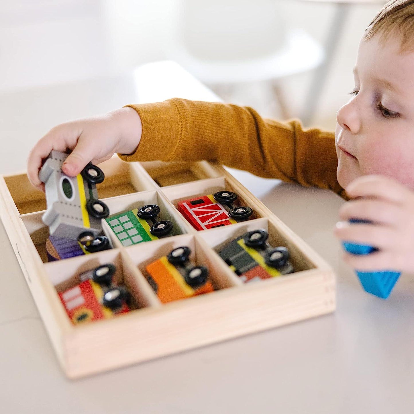 Wooden Train Cars (8 pcs) - Magnetic Train, Wooden Train Toys, Train Sets For Toddlers And Kids Ages 3+