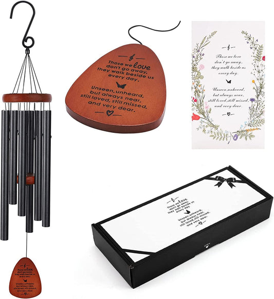 Memorial Wind Chimes, Sympathy Wind Chimes for Loss of Loved One, Gifts for Who Loss of Dad Mom Baby Brother Friends, Best Sympathy Gift Wind Chimes for Outside, Send Love and Strength-