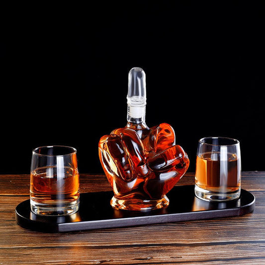 Middle Finger Whisky Decanter Wine Set-