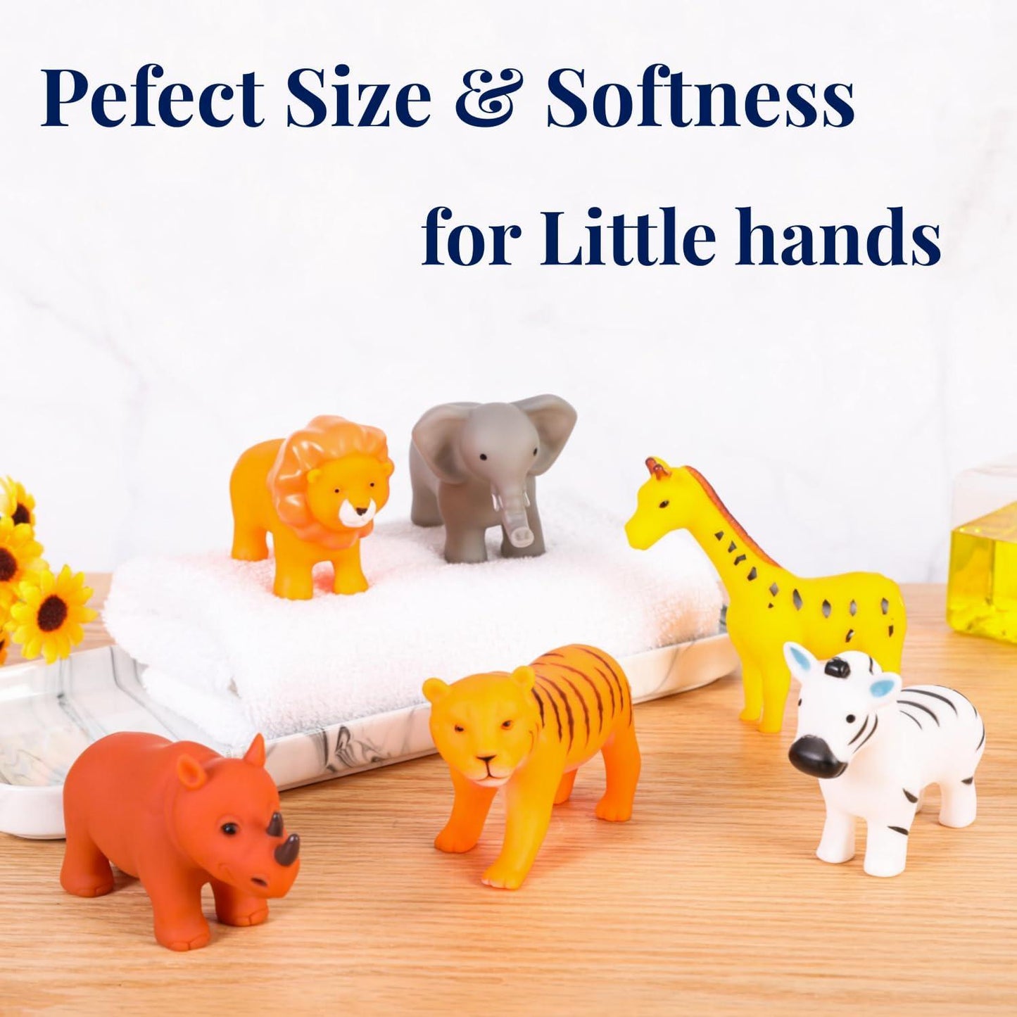 Mold Free Animal Baby Bath Toys for Toddlers/ Infants 6 - 12- 18 Months, No Hole No Mold Bathtub Toys,