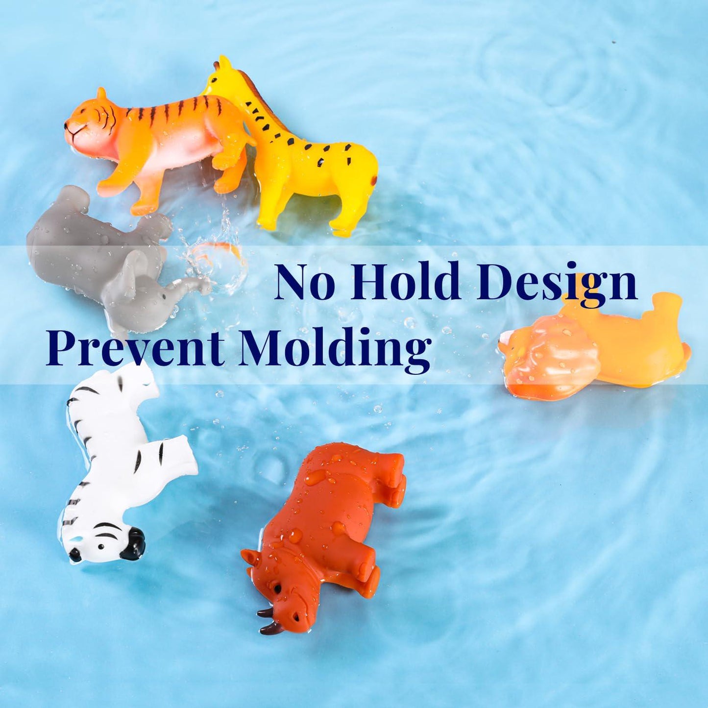 Mold Free Animal Baby Bath Toys for Toddlers/ Infants 6 - 12- 18 Months, No Hole No Mold Bathtub Toys,