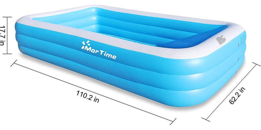 MorTime Inflatable Swimming Pool, 120 x 72 x 22 Giant Kiddie Pool for Kids and Adults Outdoor Yard Summer Party (Swimming Pool)-