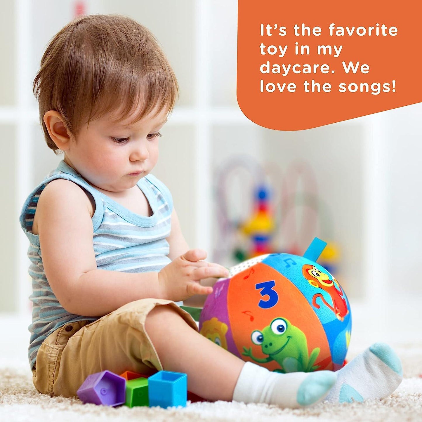 Toddler and Baby Ball with Music and Sound Effects, Baby Toy for 6 to 12 Months, Boy and Girl 1 Year Old Birthday Gift