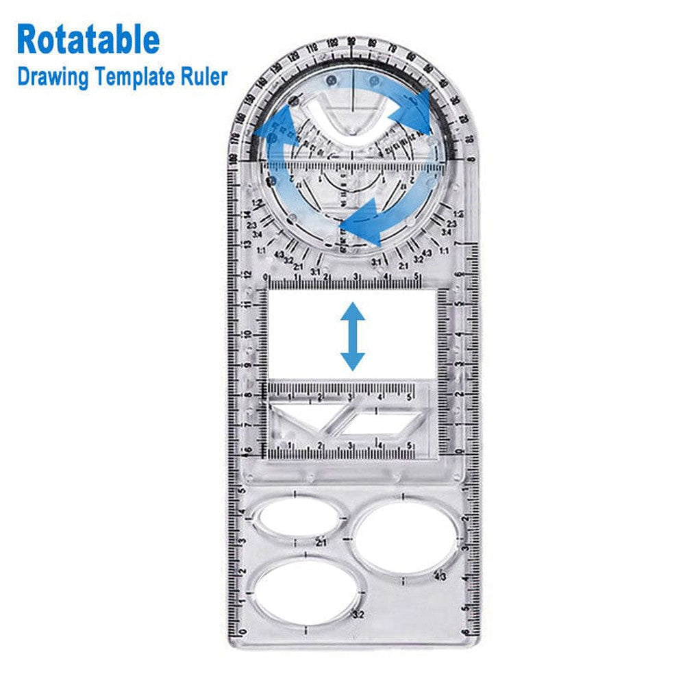 Multifunctional Rotatable Geometric Ruler-