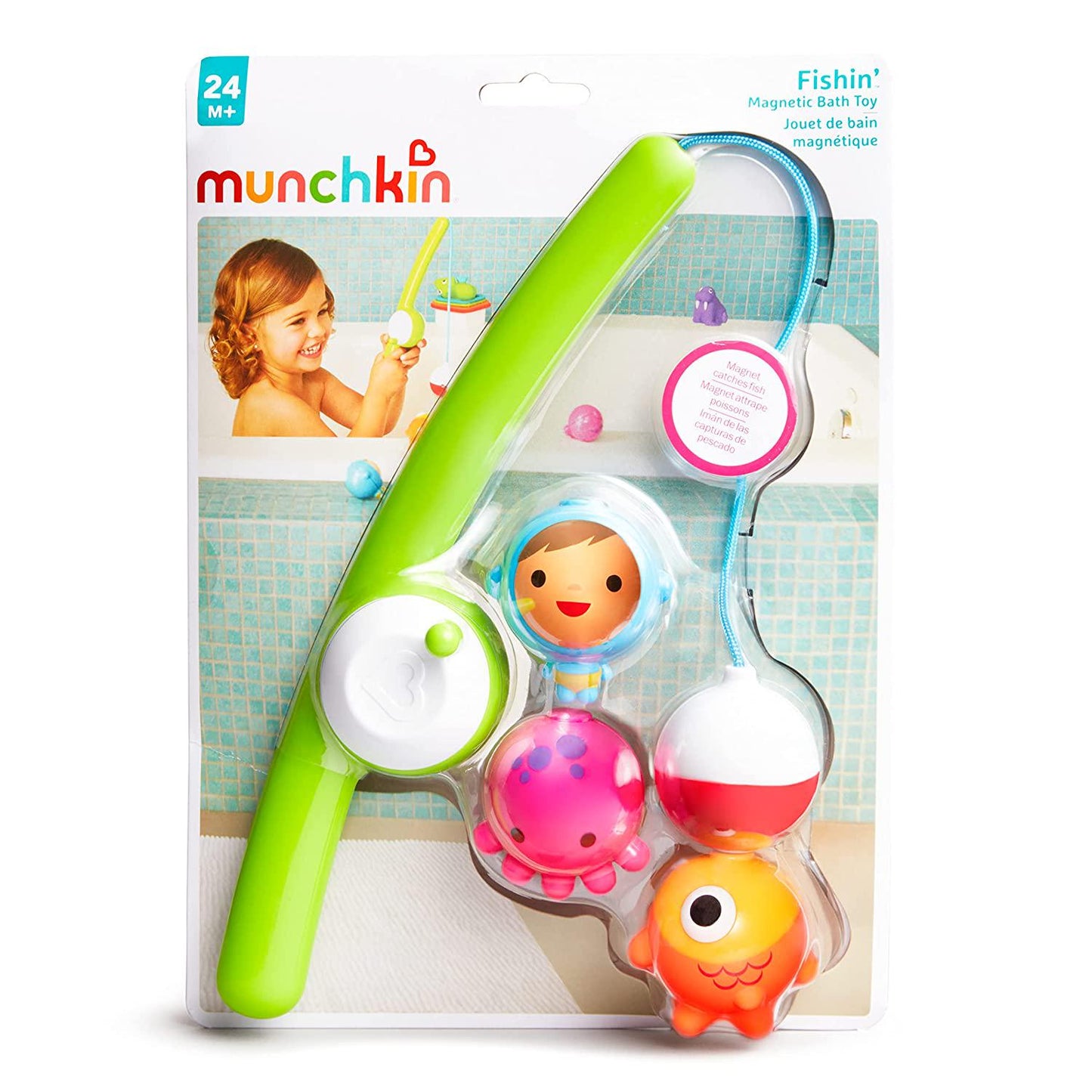 MunchkinÂ Fishin' Magnetic Baby and Toddler Bath Toy, 4pc Set