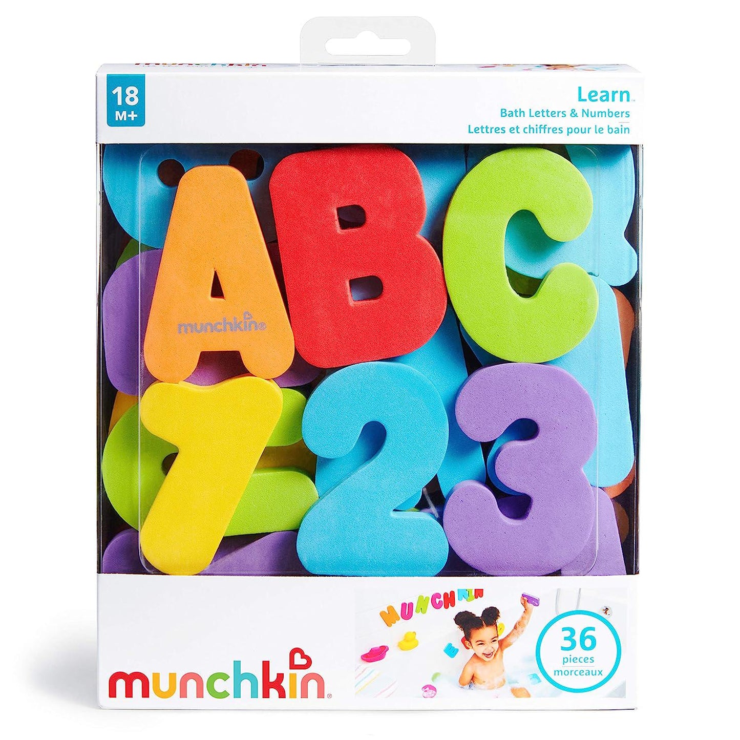 MunchkinÂ Learn Bath Letters and Numbers 36pc Toddler Bath Toy