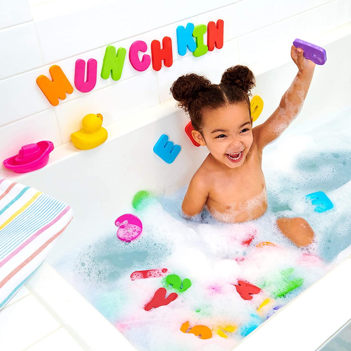 MunchkinÂ Learn Bath Letters and Numbers 36pc Toddler Bath Toy