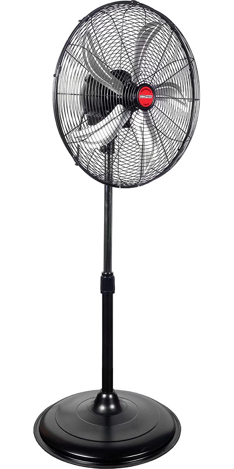 OEM24871 20 Oscillating Pedestal Fan, Commercial Fan For Worksites, Industrial Fans, High Velocity Shop Fan, Pedestal Fan, Oscillating Fan On Stand, Warehouse, Garage, or Gym Fan, 20 Inch-