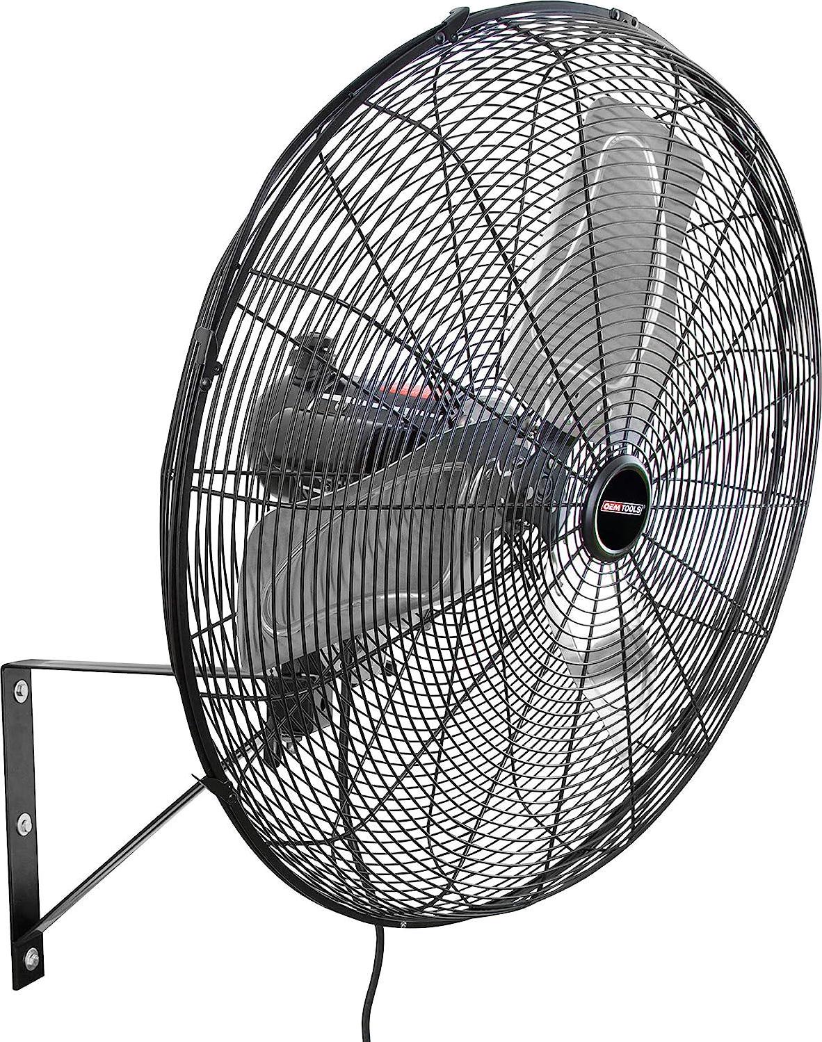 OEM24893 24 Outdoor Oscillating Wall Fan, 6800 CFM Large Industrial Fan, Wall Mount Oscillating Fan For Garage, Outdoor Oscillating Fans For Patios, Waterproof Shop Fans, Heavy Duty, 24 Inch-