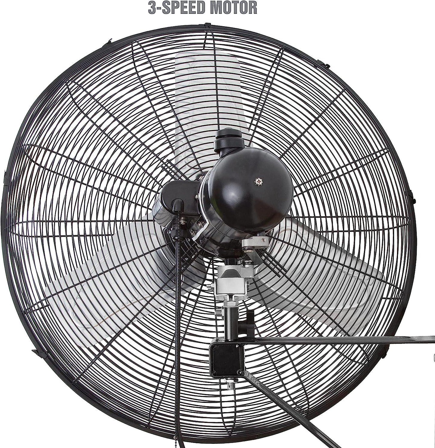 OEM24893 24 Outdoor Oscillating Wall Fan, 6800 CFM Large Industrial Fan, Wall Mount Oscillating Fan For Garage, Heavy Duty, 24 Inch
