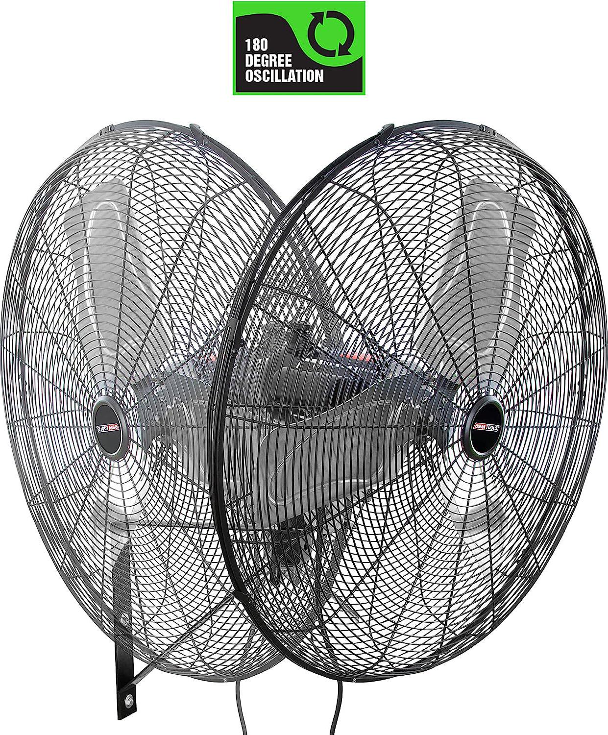 OEM24894 30 Outdoor Oscillating Wall Fan, 7200 CFM Large Industrial Fan, Wall Mount Oscillating Fan For Garage, Outdoor Oscillating Fans For Patios, Waterproof Shop Fans, Heavy Duty, 30 Inch