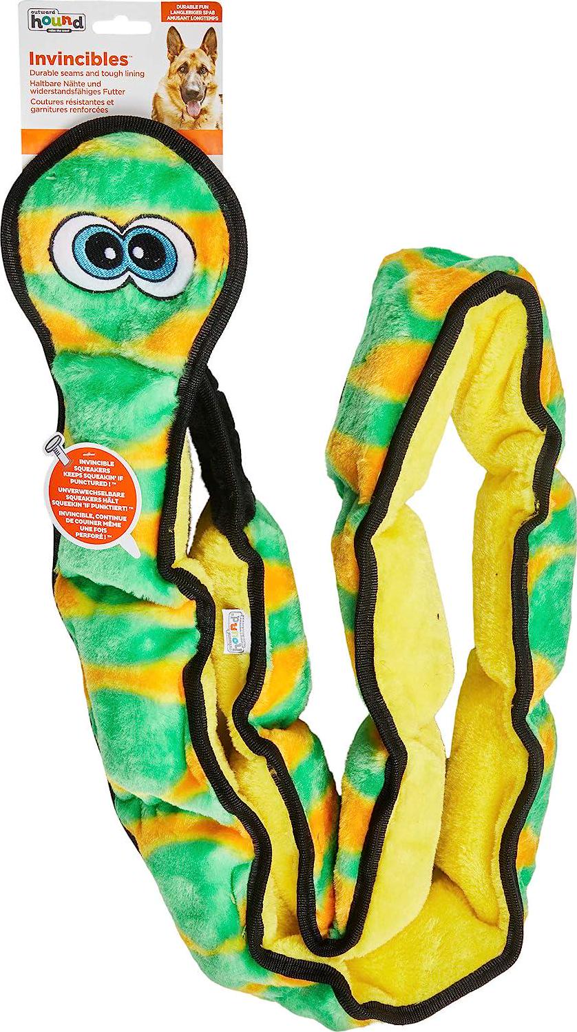 Invincibles Green Snake Plush Dog Toy, XXL