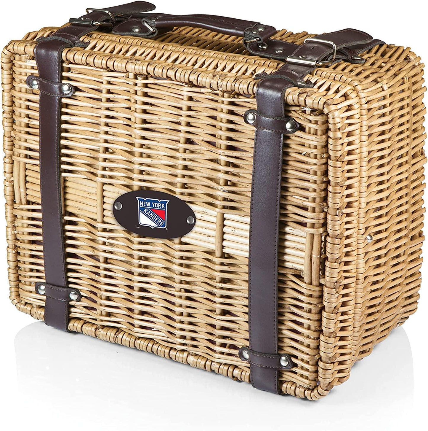PICNIC TIME NHL Unisex-Adult NHL Champion Picnic Basket for 2, Large Wicker Picnic Set with Cutlery Service Kit