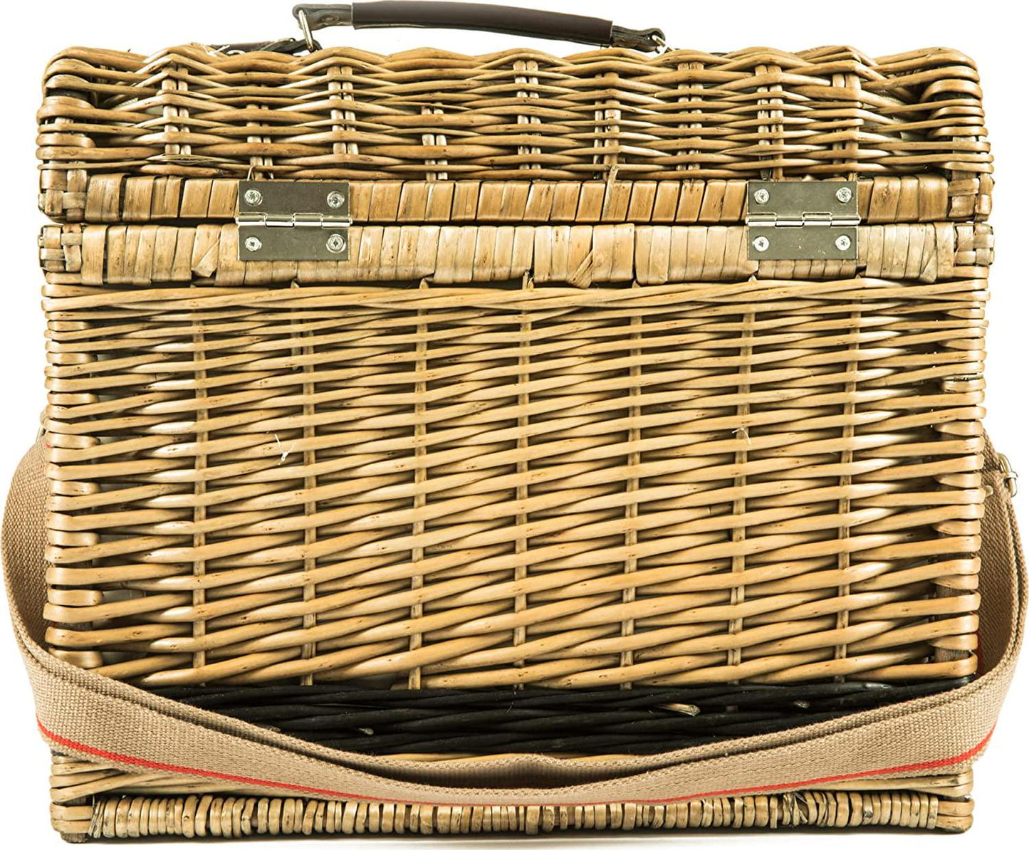 PICNIC TIME Yellowstone Picnic Baskets, Moka Collection - Brown with Beige and Red Accents, One Size