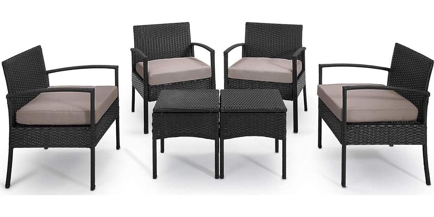 PROHIKER 3 PCS Patio Rattan Conversation Chair Set, 3 PCS Patio Wicker Rattan Furniture Set, Patio Wicker Rattan Table Patio Furniture Set Balcony Furniture Deck Backyard