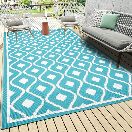 Pauwer Outdoor Rug for Patios Clearance 5&#039;x7&#039; Outdoor Plastic Straw Rug Waterproof Patio Camping Rug Reversible RV Mat Outdoor Area Rugs Floor Carpet for RV, Patio, Porch, Backyard, Deck, Camping-