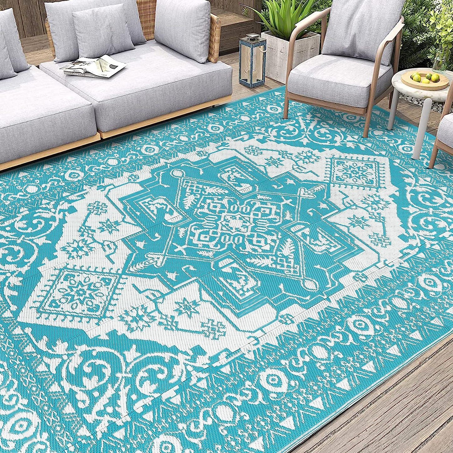 Outdoor Rug for Patios Clearance  Outdoor Plastic Straw Rug Waterproof Patio Camping Rug Reversible RV Mat Outdoor Area Rugs Floor Carpet