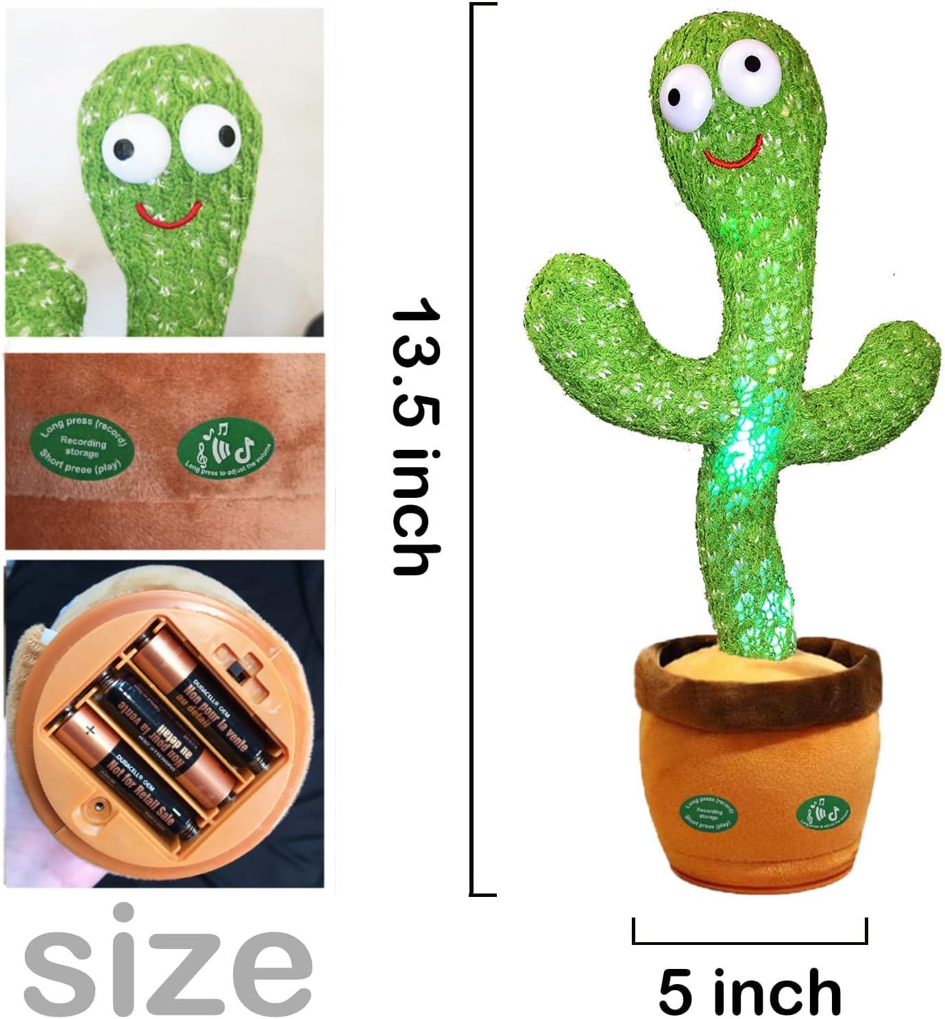 Pbooo Dancing Cactus Mimicking Toy,Talking Repeat Singing Sunny Cactus Toy 120 Pcs Songs