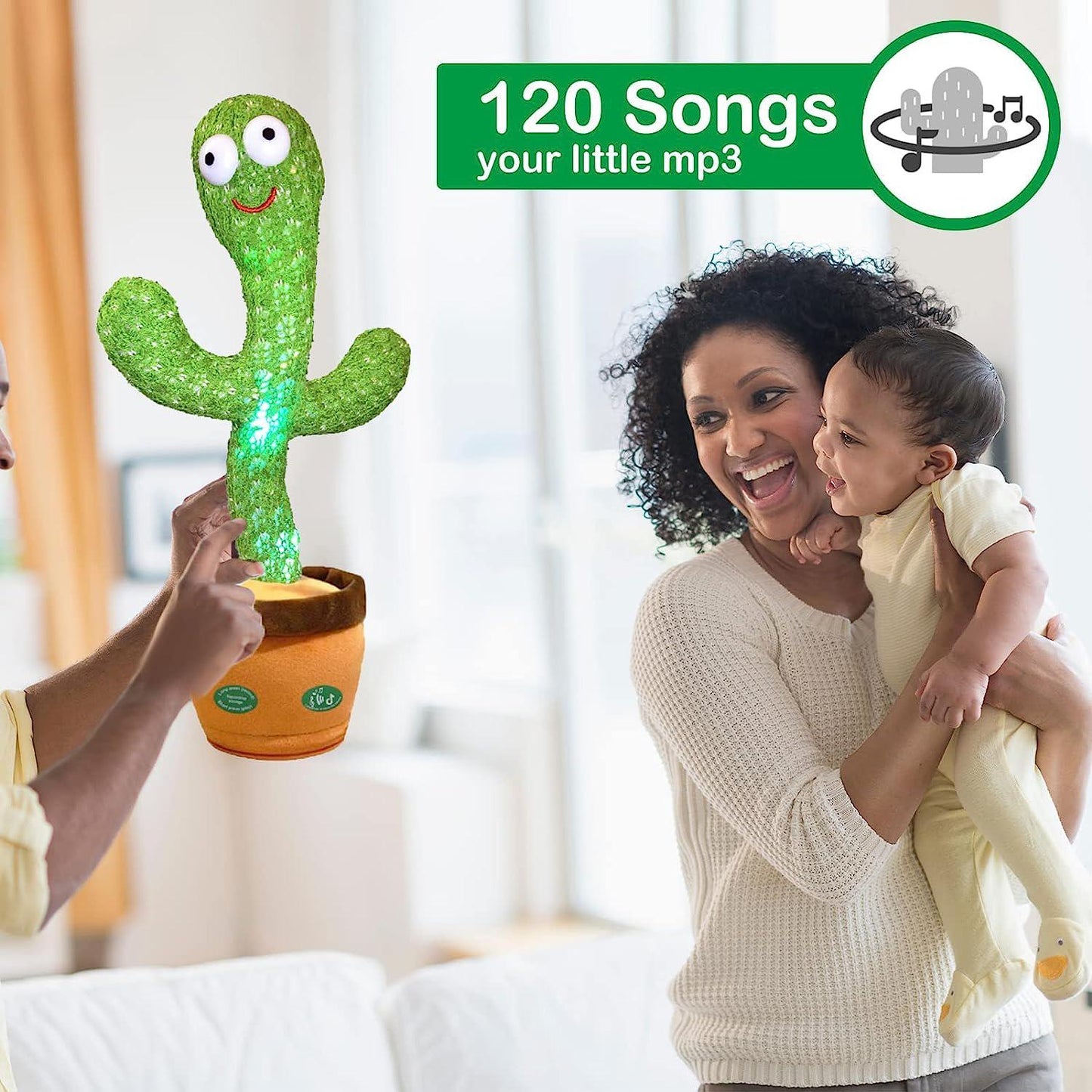 Pbooo Dancing Cactus Mimicking Toy,Talking Repeat Singing Sunny Cactus Toy 120 Pcs Songs