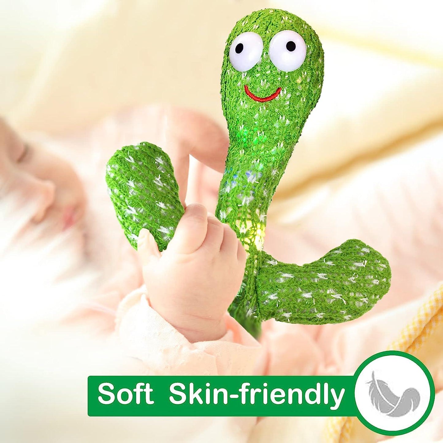 Pbooo Dancing Cactus Mimicking Toy,Talking Repeat Singing Sunny Cactus Toy 120 Pcs Songs