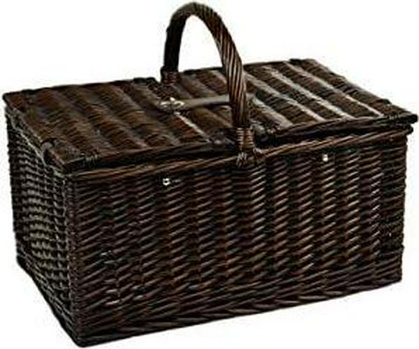 Personalized Picnic at Ascot Surrey Willow Picnic Basket with Service for 2 with Blanket and Coffee Set- Designed,