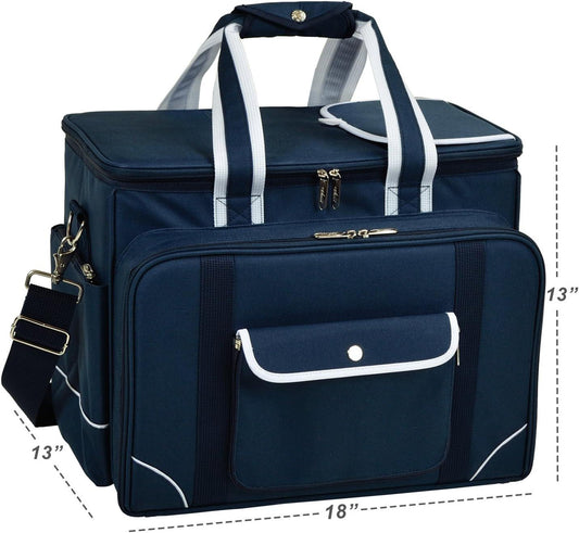 Picnic at Ascot- Original Insulated Picnic Cooler with Service for 4 - Designed and Assembled in the USA-