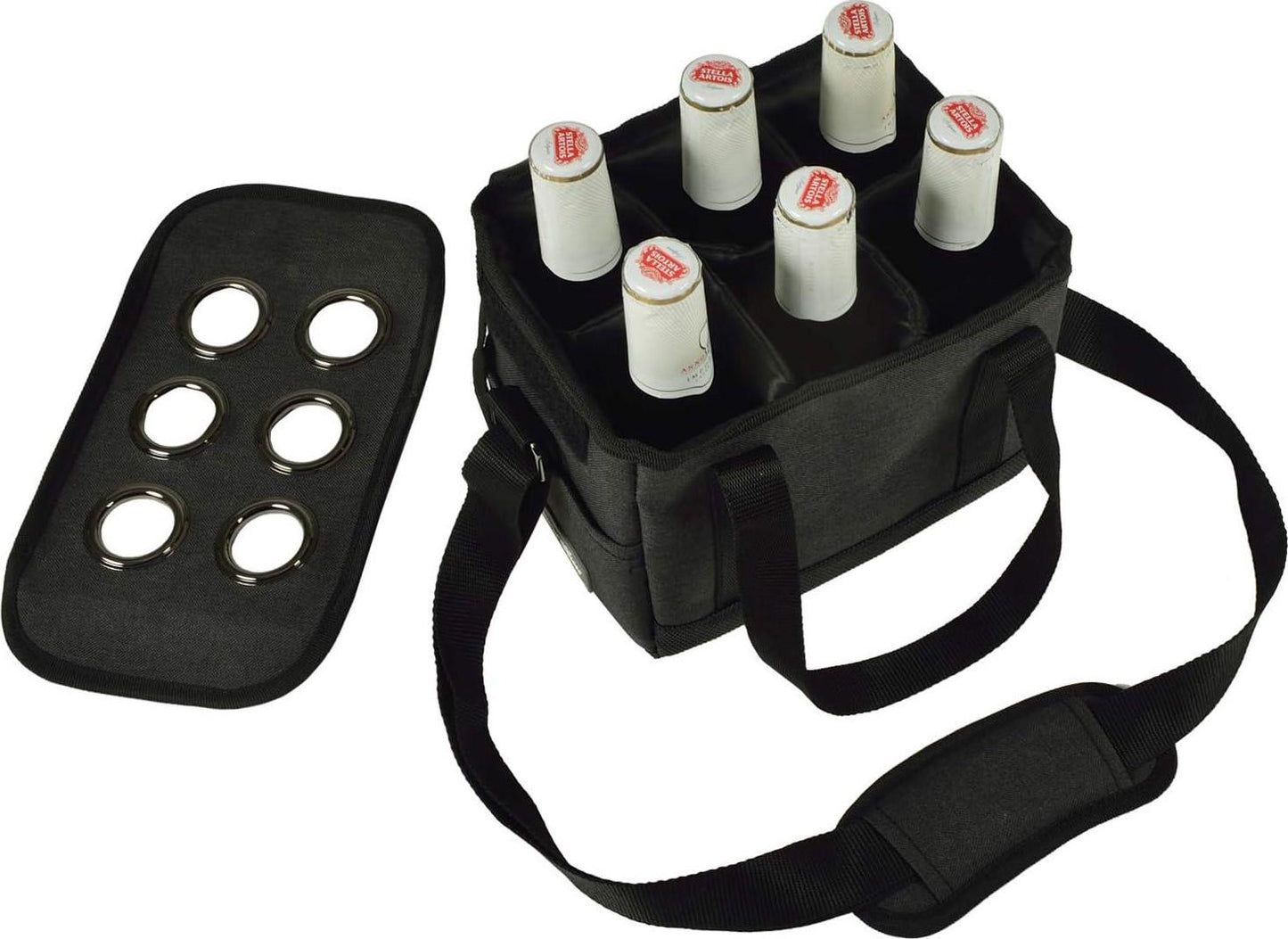 Picnic at Ascot Insulated Six Bottle Beer Caddy with Opener
