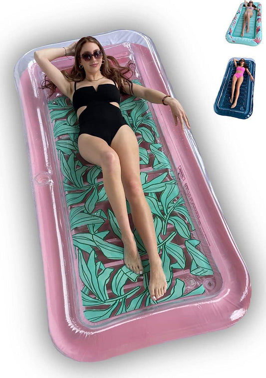 Pink Reybed Tanning Pool Outdoor Lounge Pool I Adult Kiddie Blow Up Pool I Blowup One Person Personal Pool for Relaxation and Sunbathing Adult Suntan Tub-
