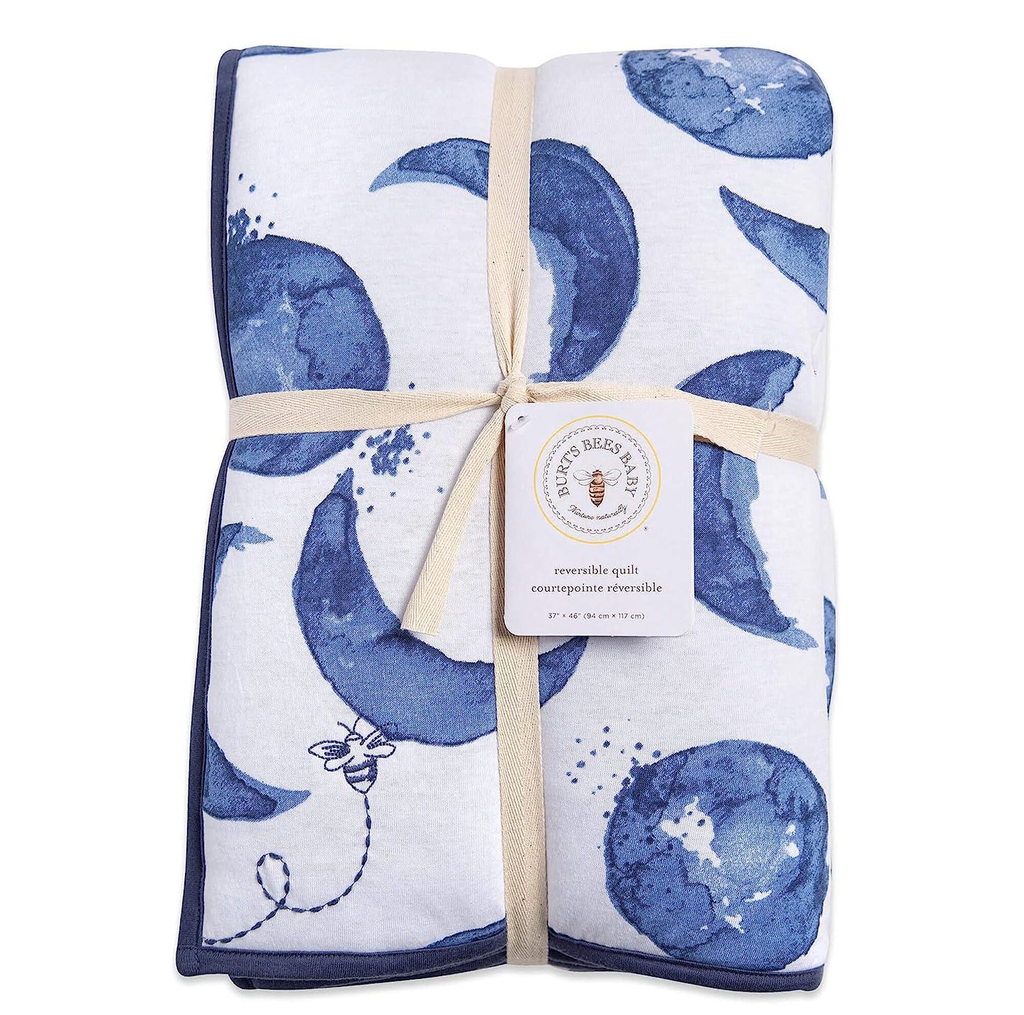 Reversible Quilt, Baby and Toddler Nursery Blanket, Organic Cotton Shell and Polyester Fill-