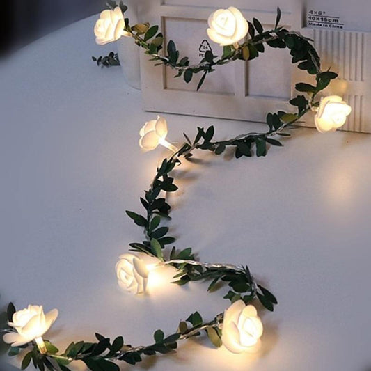 Rose Vine Garland LED String Lights-Lighting