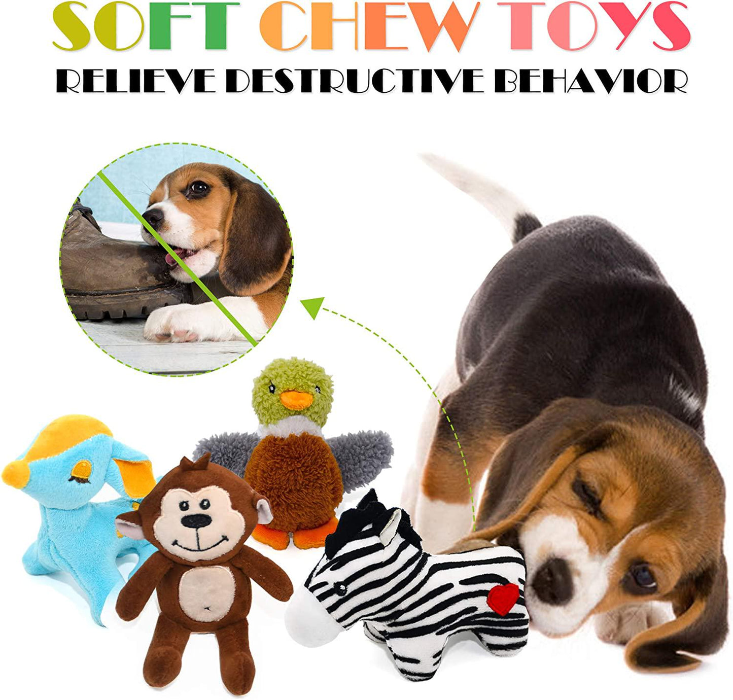 Dog Squeaky Toys for Small Dogs,Stuffed Animal Puppy Toys,Cute Puppy Chew Toys for Dog Teething Toys, Pet Toys