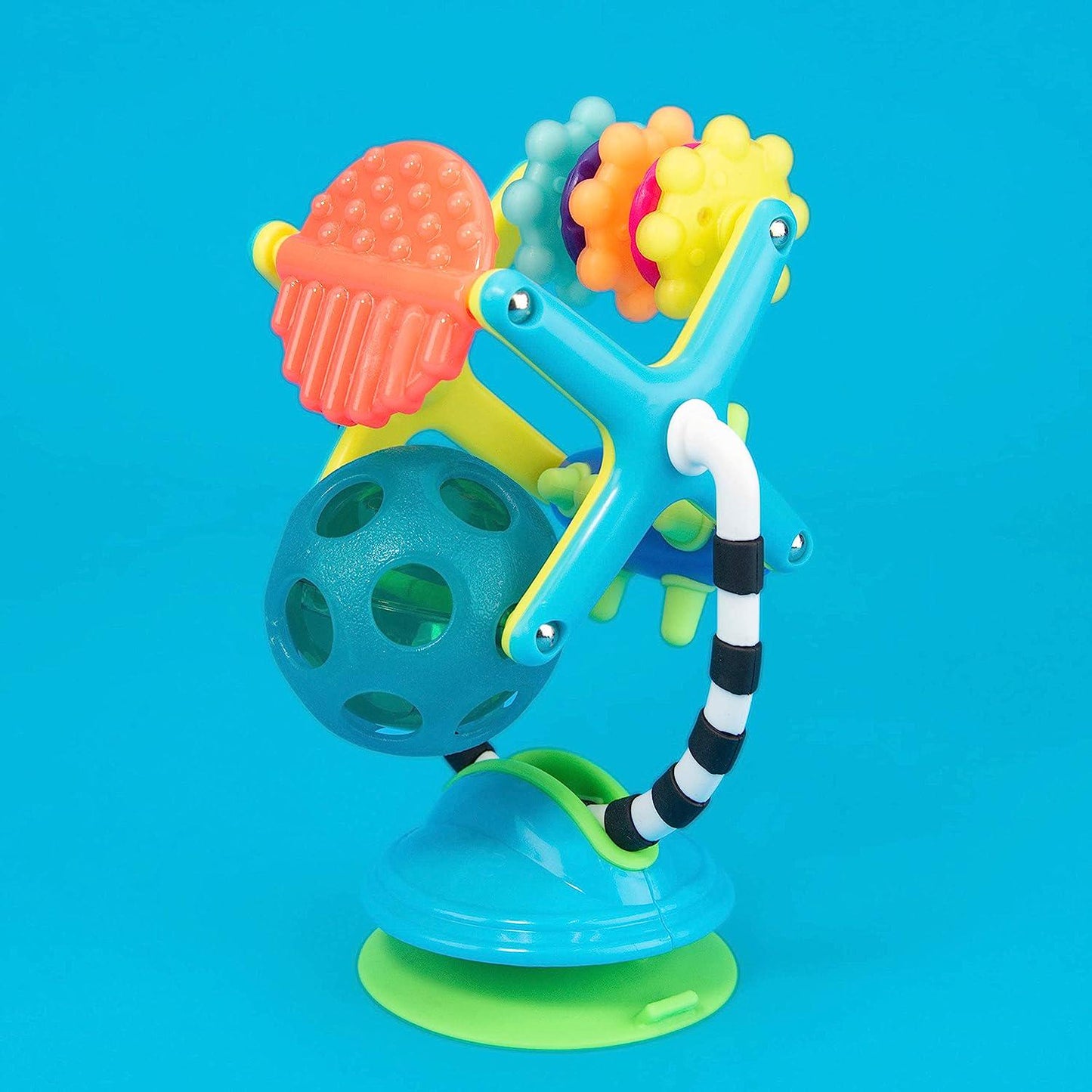 Sassy Teethe and Twirl Sensation Station 2-in-1 Suction Cup High Chair Toy | Developmental Tray Toy for Early Learning