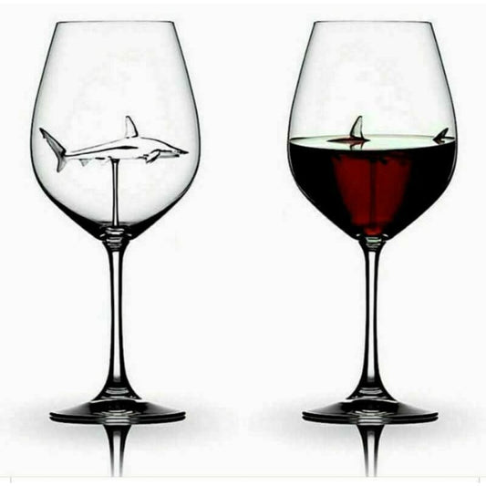 Shark Sea Life Red Wine Glass-
