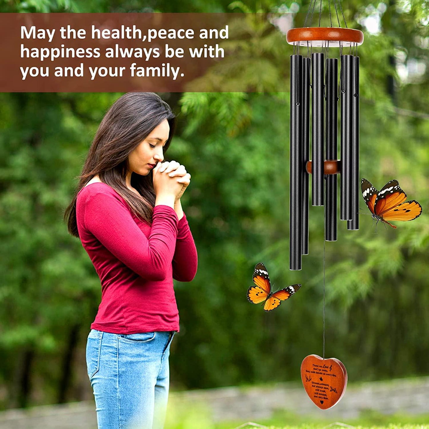 Sympathy 32 Memorial Wind Chimes for Loss of Loved One Prime, Meaningful Condolence Bereavement Rememberance Gifts for Loss of Father Mother Outdoor Deep Tone Wind Chimes Deco Garden