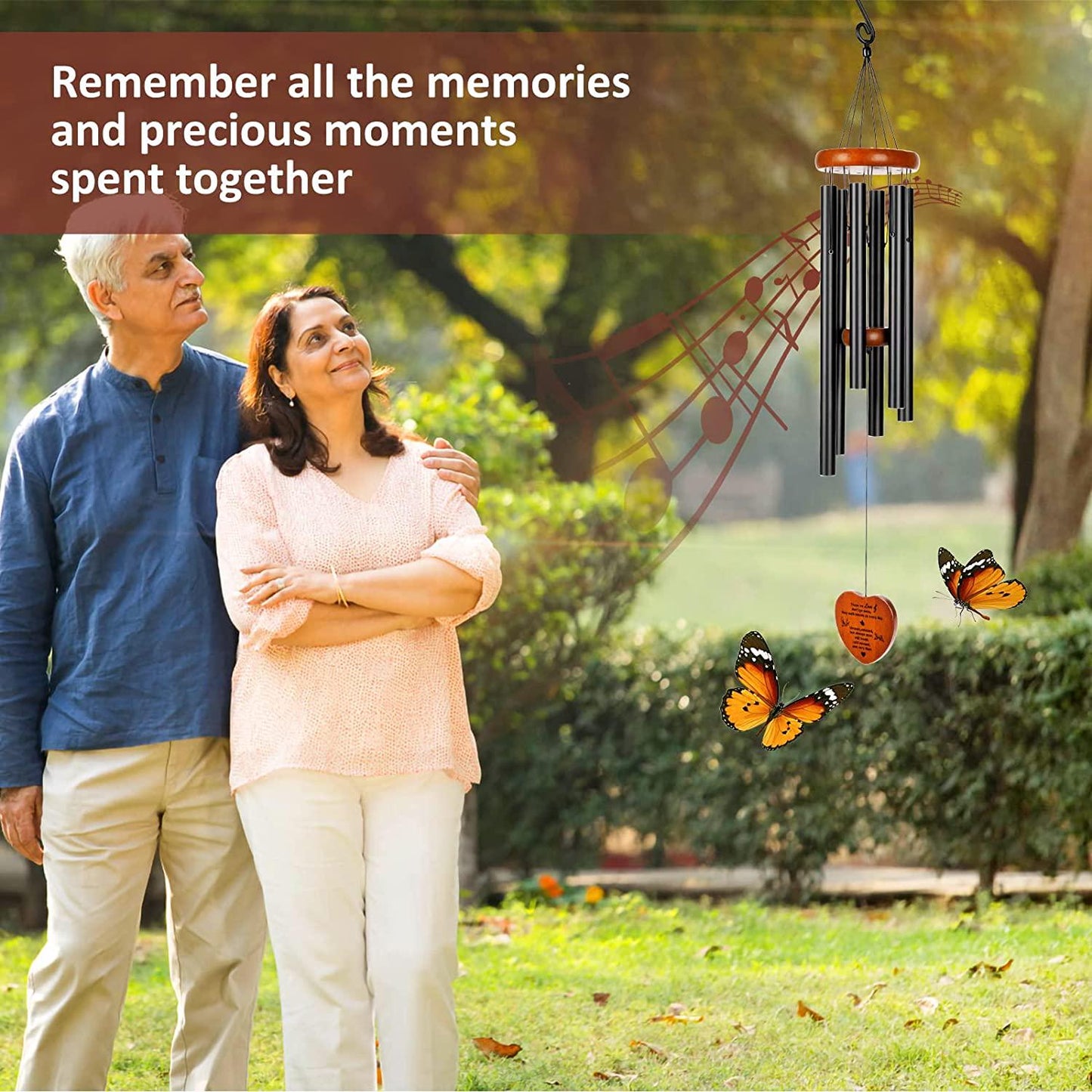 Sympathy 32 Memorial Wind Chimes for Loss of Loved One Prime, Meaningful Condolence Bereavement Rememberance Gifts for Loss of Father Mother Outdoor Deep Tone Wind Chimes Deco Garden