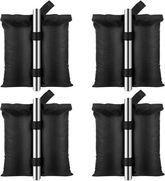 Takytao Canopy Weights Set of 4, Sand Bags for Canopy Weight 120 LBS, Pop Up Tent Weights Bags, 1680D Heavy Duty Sandbags for Tent Canopy Gazebo Carport (4 Pack, Black)-