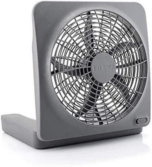 10-Inch Portable Desktop Air Circulation Battery Fan, 2 Speed, Compact Folding and Tilt Design, with AC Adapter (Graphite)