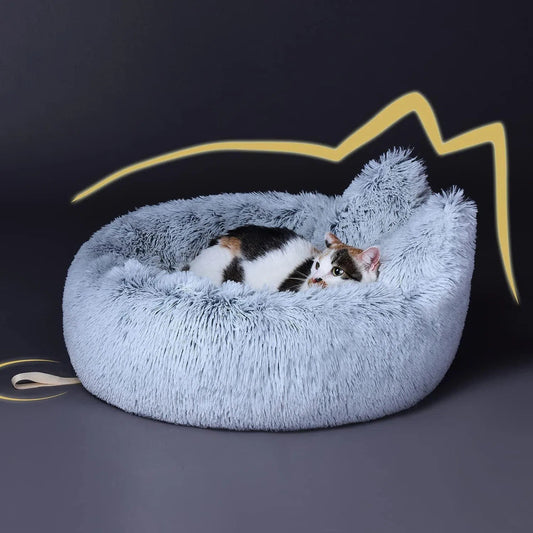 Upgrade Cat Dog Bed |Calming and Cozy Cat Bed for Indoor Cats 24inch-